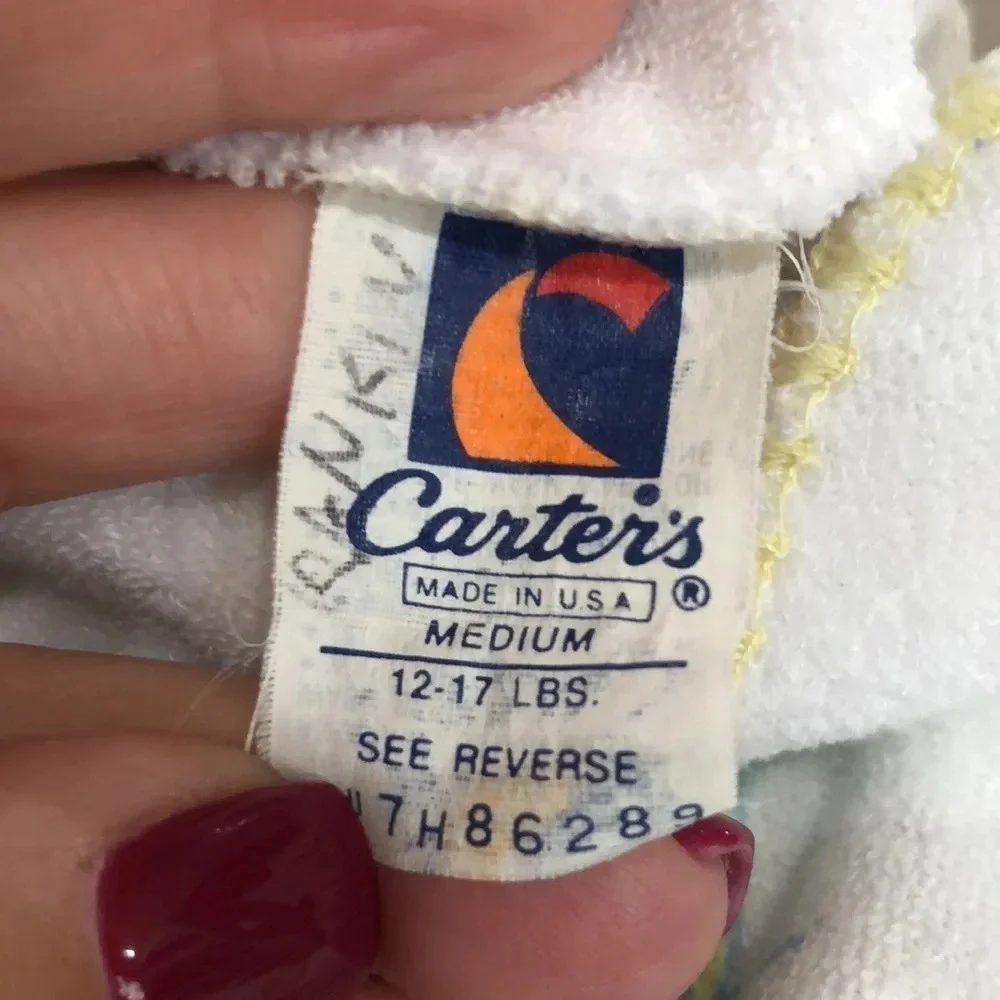 Vintage Carters Baby 12-17 lbs medium Terry sleeper Gingerbread House Candy Cane
